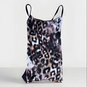 Kos Womens Tank Top Size M Animal Print Spaghetti Strap fitness Workout Run Gym